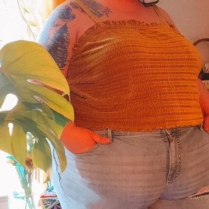 Yellow Gold Velvet Crop